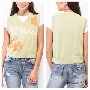 Your Highness Freefall Floral Sweater Vest
